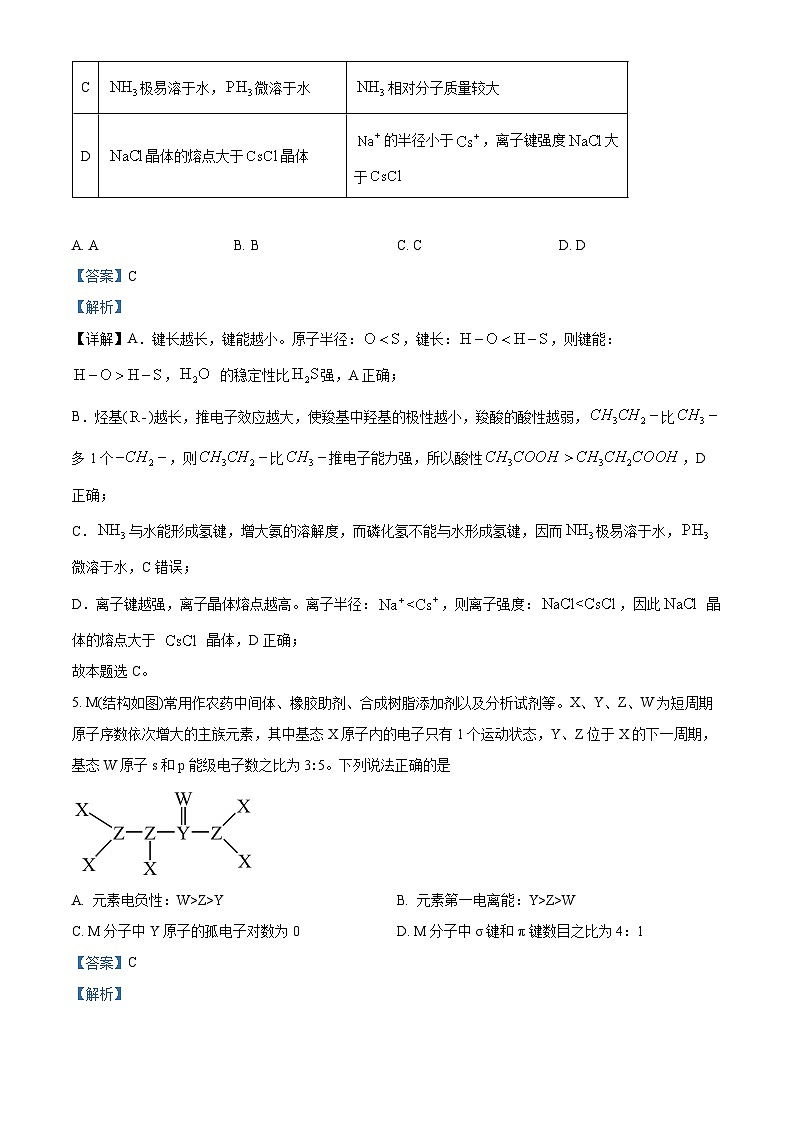 安徽省合肥市六校联盟2023-2024学年高二下学期期中联考化学试卷（Word版附解析）03