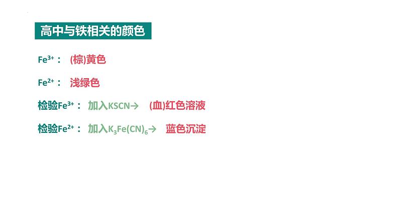 2024届高三总复习：高中化学常见物质颜色总梳理 教学课件第5页