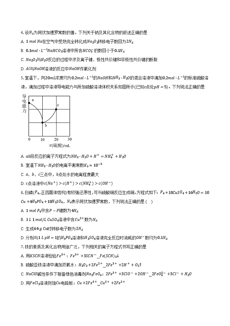 2024年安徽省高考化学质检试卷四（含答案）第2页