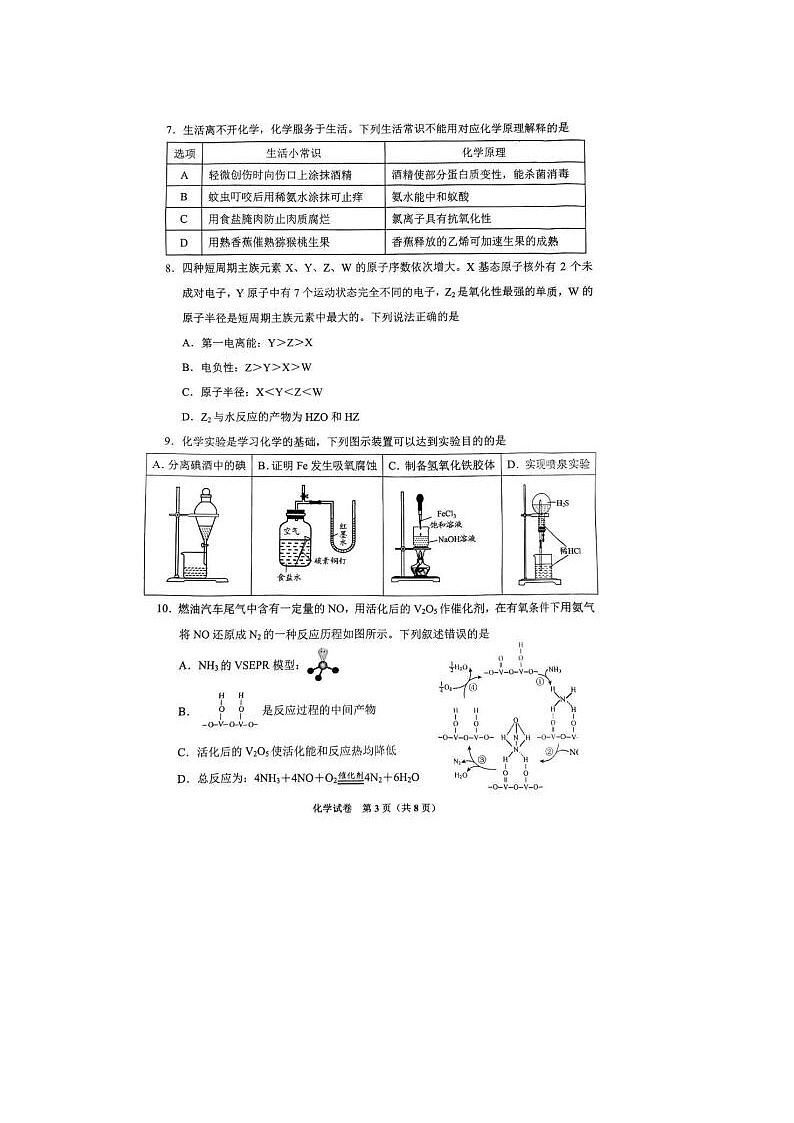 2024届贵阳高三二模化学试题03