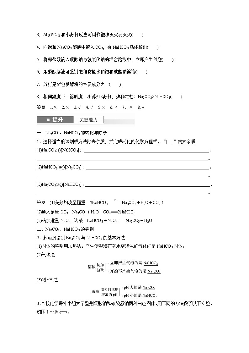 大单元二　第四章　第十一讲　碳酸钠和碳酸氢钠　钠及其化合物的相互转化-备战2025年高考化学大一轮复习课件（人教版）02