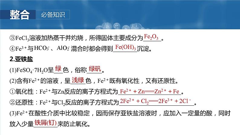 大单元二　第四章　第十三讲　铁盐、亚铁盐　铁及其化合物的转化-备战2025年高考化学大一轮复习课件（人教版）06