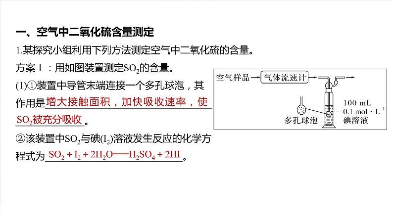 大单元二　第五章　热点强化9　空气中SO2的测定及治理第2页