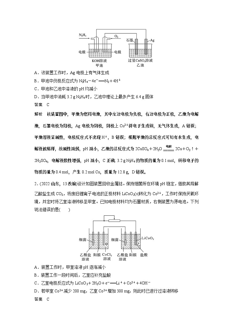 大单元四　第十章　热点强化17　多池电化学装置-备战2025年高考化学大一轮复习课件（人教版）02