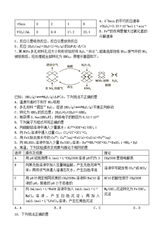 福建省三明地区部分高中校协作2023_2024学年高二化学上学期期中联考试题第2页