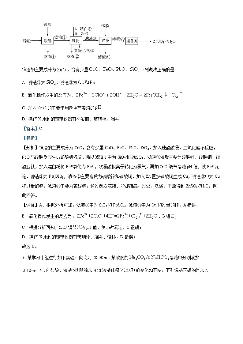 08，陕西省西安市第一中学2024届高三下学期模拟押题（二）理综试-化学题03