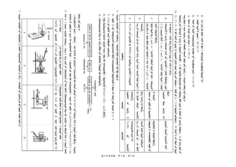 内蒙古自治区兴安盟2023-2024学年高二下学期学业水平质量检测化学试题02