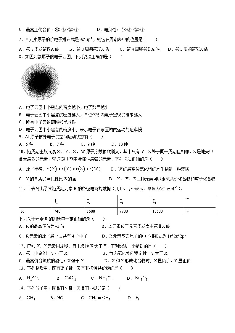 新疆乌鲁木齐市第六十一中学2023-2024学年高二下学期期中考试化学试卷第2页