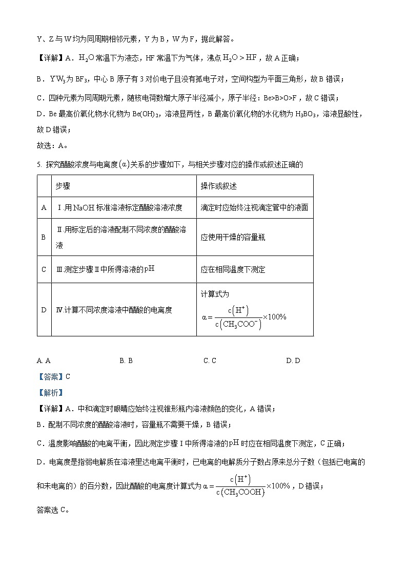 2022年新高考福建化学高考真题解析-全国高考真题解析（参考版）03
