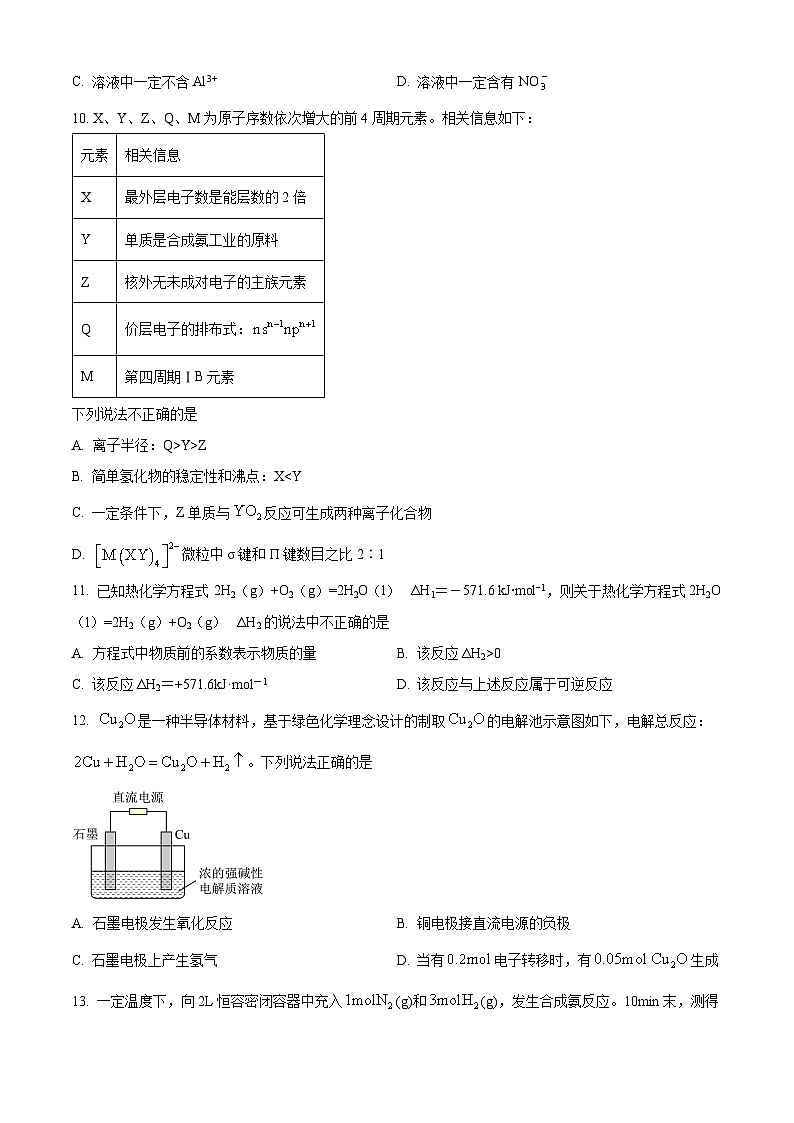 重庆市第八中学2022届高三下学期高考适应性月考（七）化学试题 Word版无答案第3页