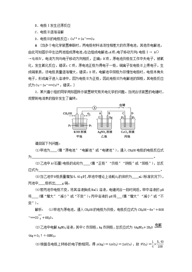 2024届高考化学一轮复习练习第六章化学反应与能量第31讲多池多室的电化学装置02