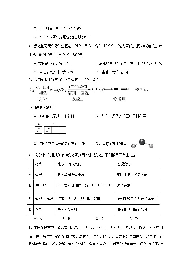 江苏省南京市第十三中学2024届高三下学期适应性考试化学试题第2页