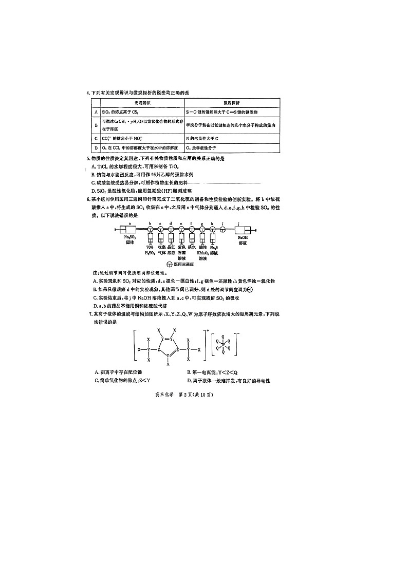 2024届河北省高三下学期大数据应用调研联合测评八+化学试题第2页