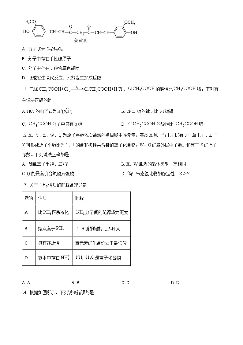 2024文昌中学高二下学期期中段考试题化学含解析03