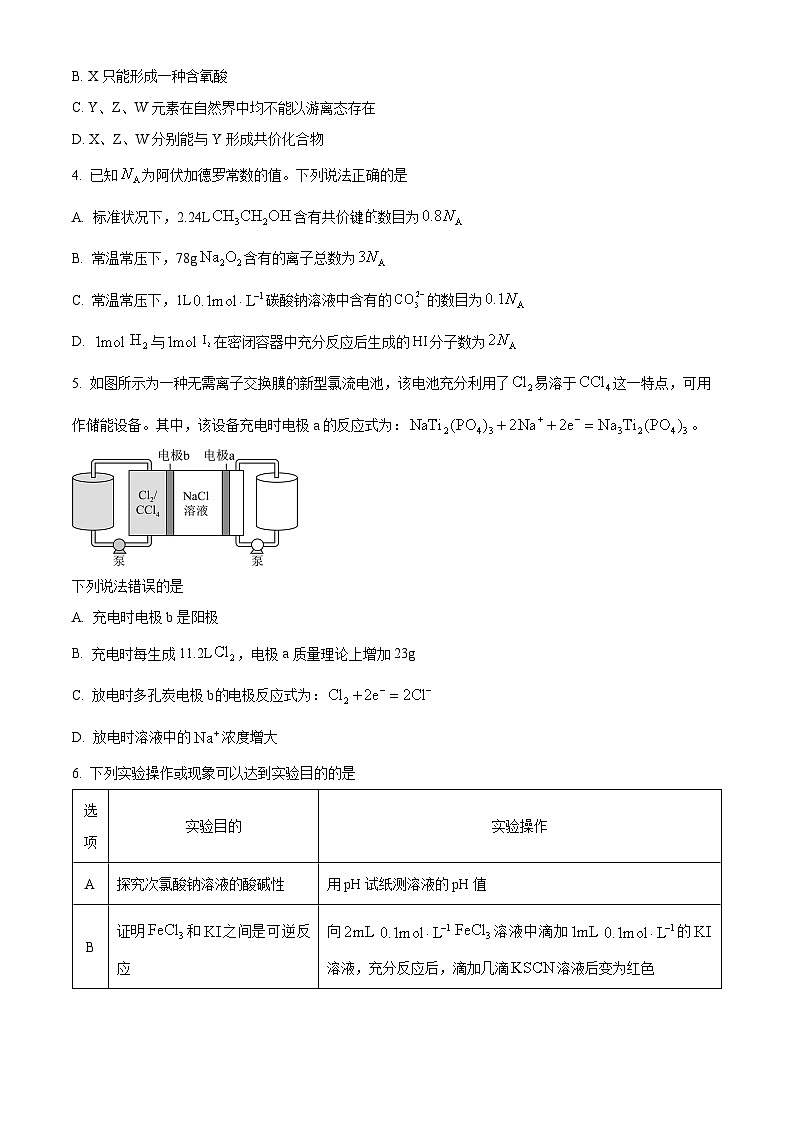 2024届四川省雅安市高三下学期三诊理综试题-高中化学（原卷版+解析版）02