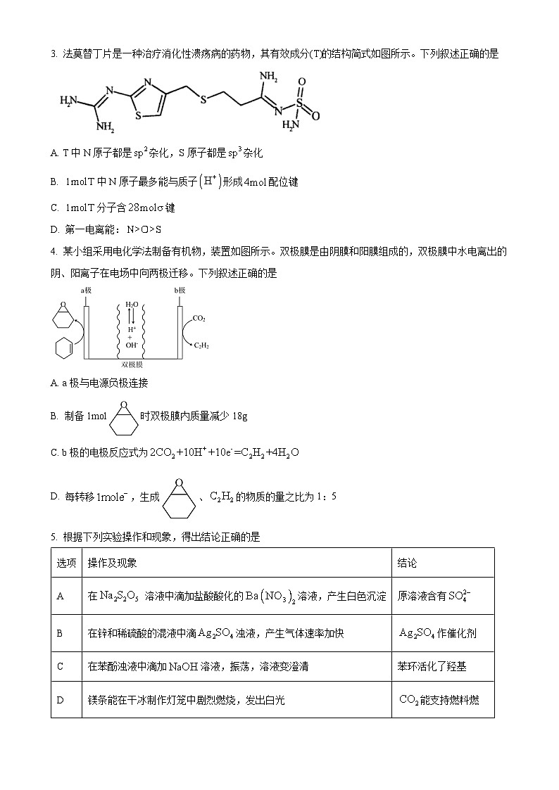 河南省TOP二十名校2024届高三下学期5月冲刺（一）理综试卷-高中化学（原卷版+解析版）02
