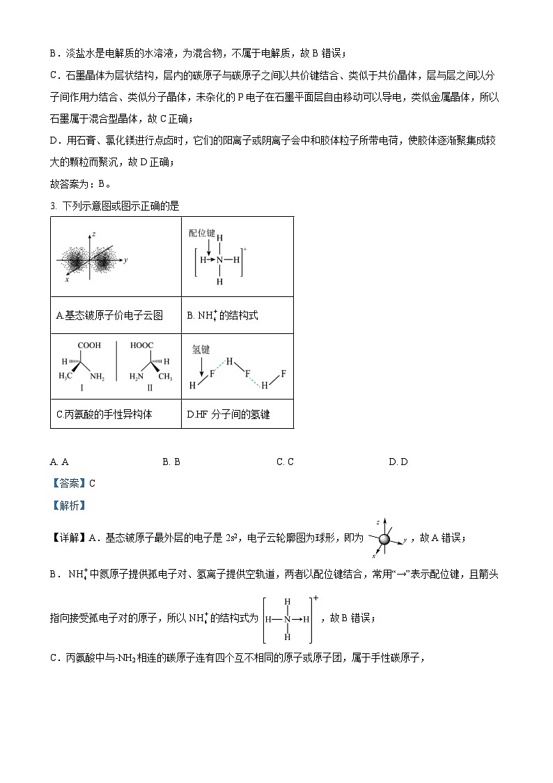 江西师大附中2024届高三下学期三模化学试卷（解析版）第2页