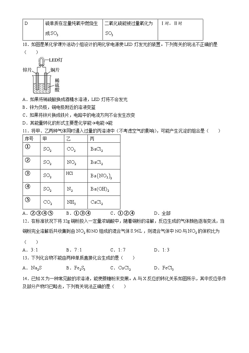 38，湖南省长沙市南雅中学2023-2024学年高一下学期第一次月考化学试题(无答案)第3页