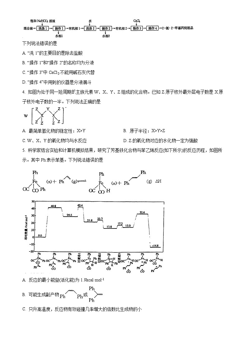 2024届内蒙古乌海市第六中学高三下学期第二次临模考试化学试题（原卷版）第2页