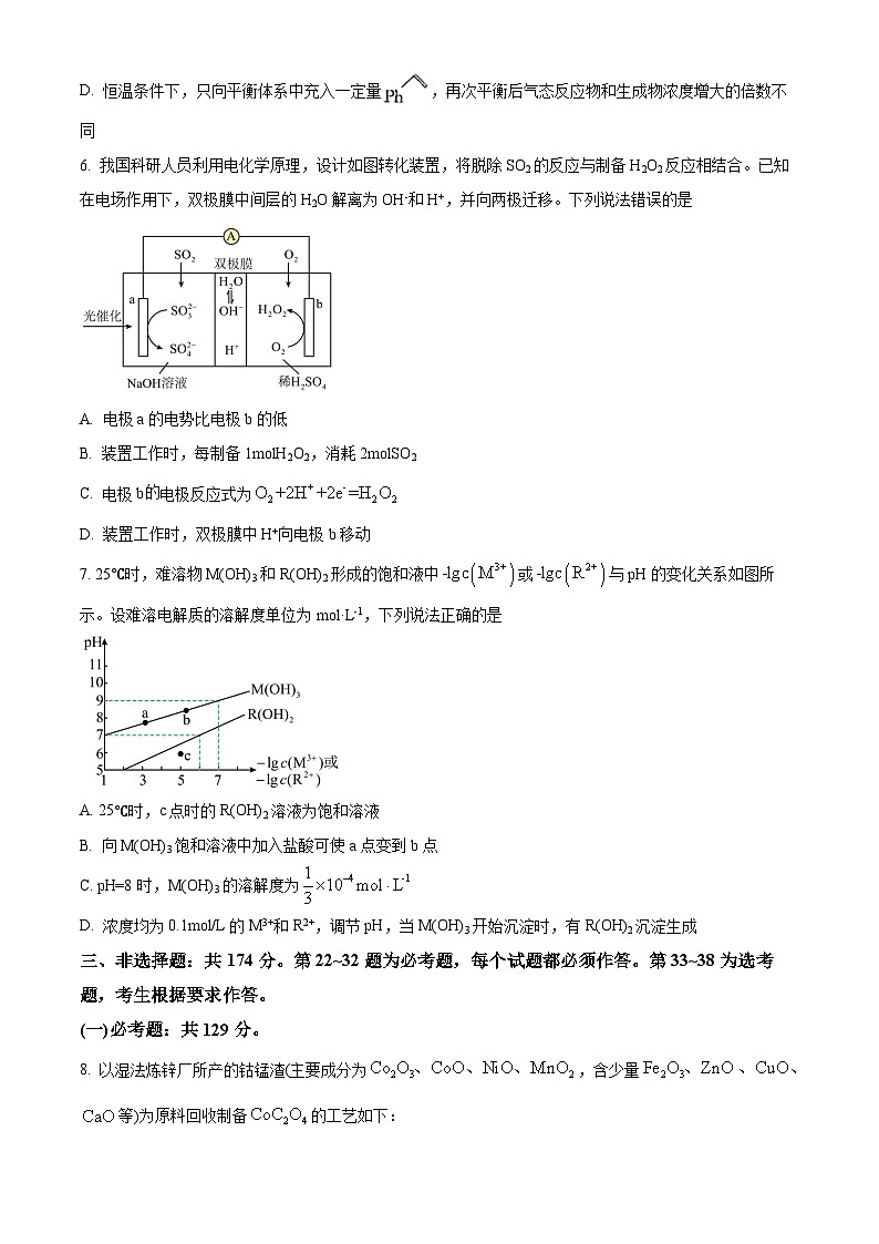 2024届内蒙古乌海市第六中学高三下学期第二次临模考试化学试题（原卷版）第3页