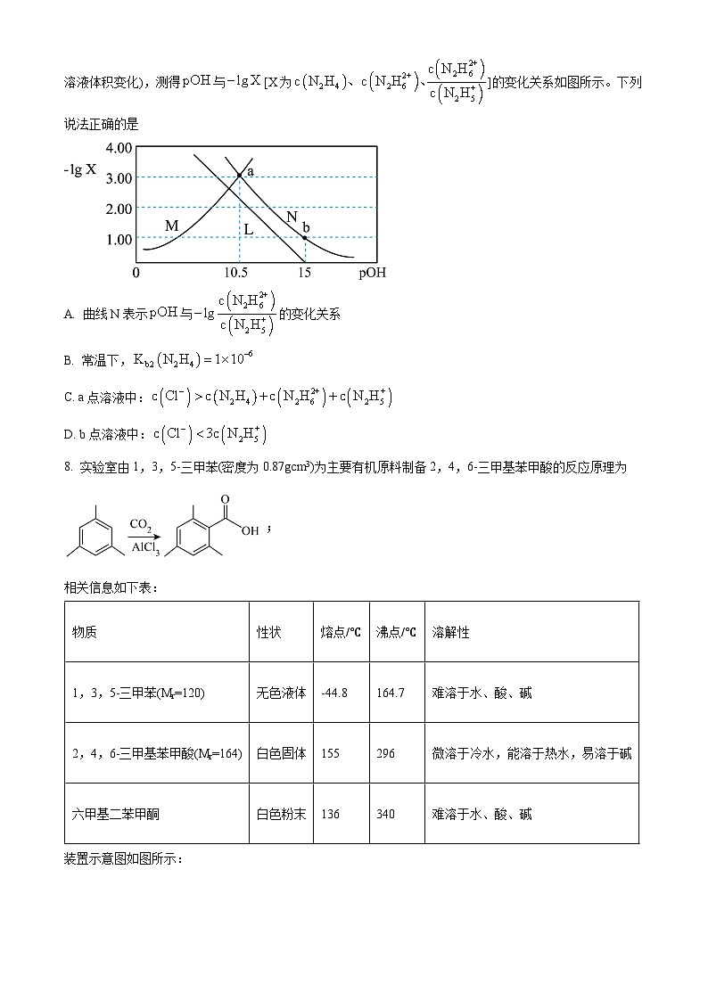 2024届四川省雅安市天全中学高三下学期模拟预测化学试题（原卷版）第3页