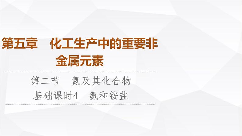 人教版高中化学必修第二册第5章第2节课时4氨和铵盐课件01