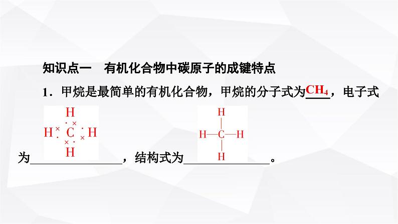 人教版高中化学必修第二册第7章第1节课时11有机化合物中碳原子的成键特点与烷烃的结构课件04