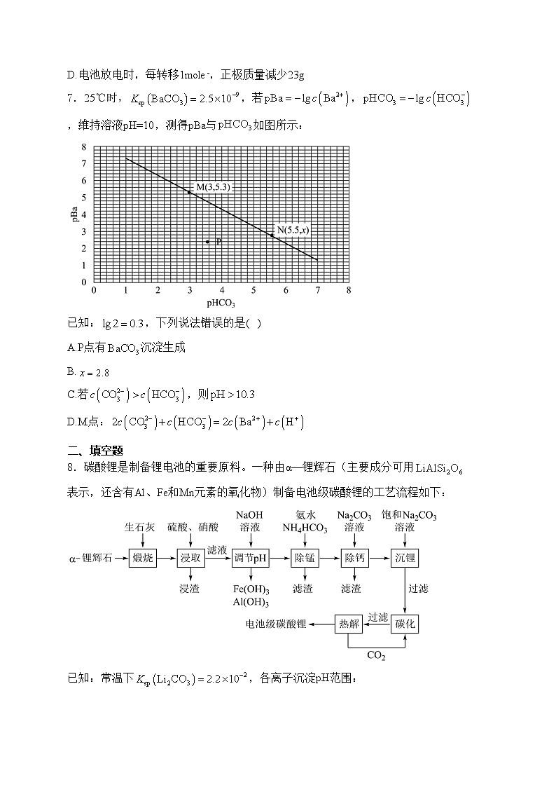 四川省眉山市2024届高三下学期第三次诊断考试化学试卷(含答案)03