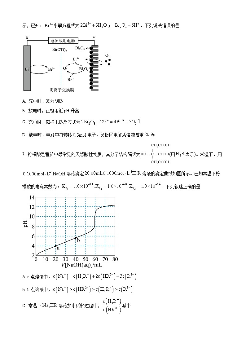 2024届青海省西宁市高三下学期二模理科综合试卷-高中化学（原卷版+解析版）03