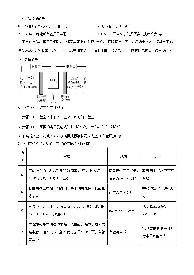 2024届云南省大理州民族中学高三下学期5月月考理综试卷-高中化学（原卷版+解析版）02