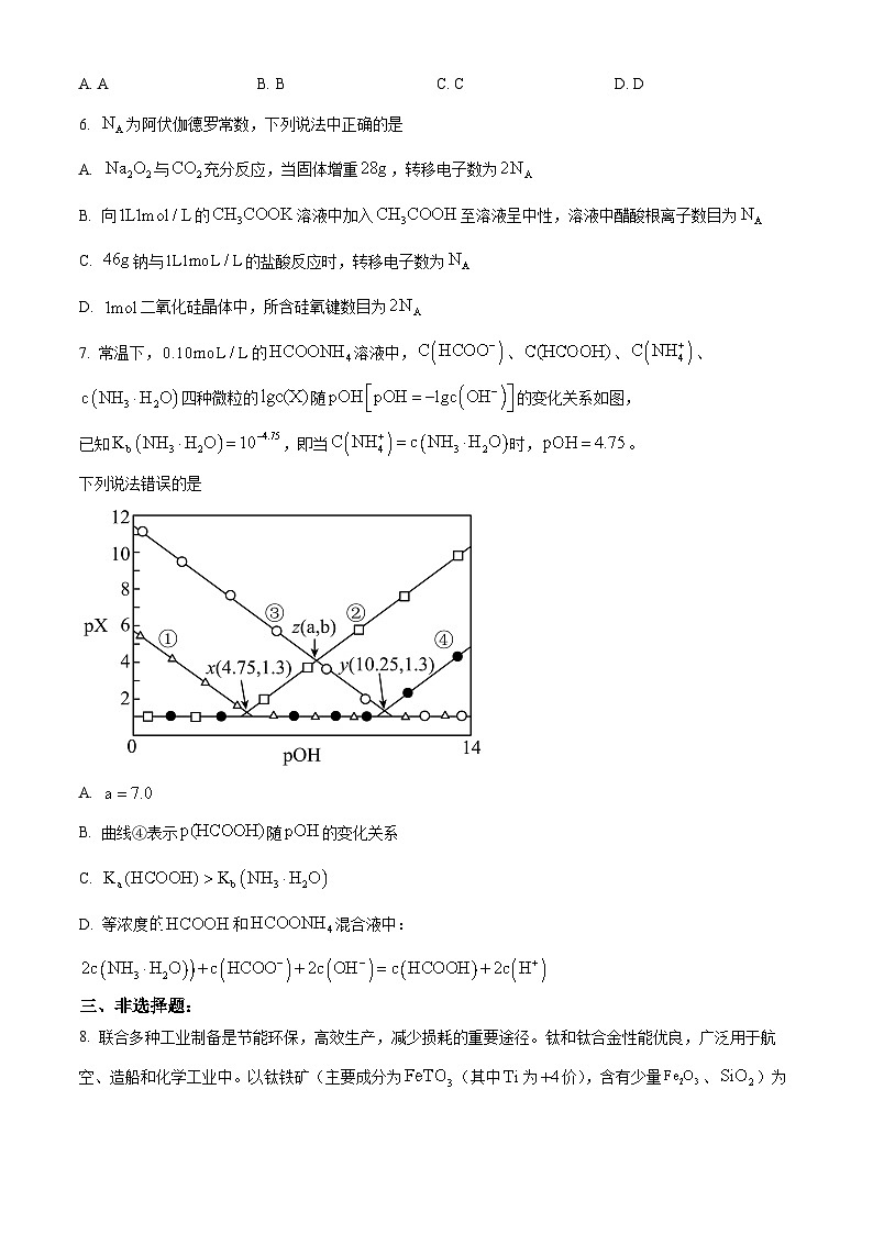 2024届云南省大理州民族中学高三下学期5月月考理综试卷-高中化学（原卷版+解析版）03