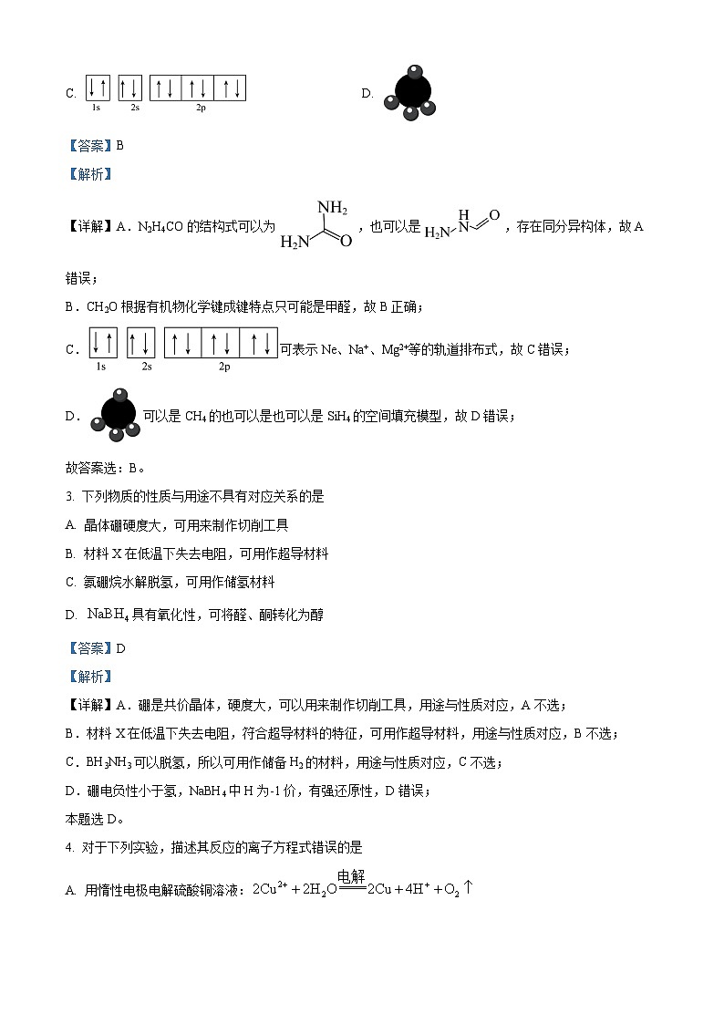 江苏省部分学校2024届高三下学期全真模拟测化学试卷 （原卷版+解析版）02