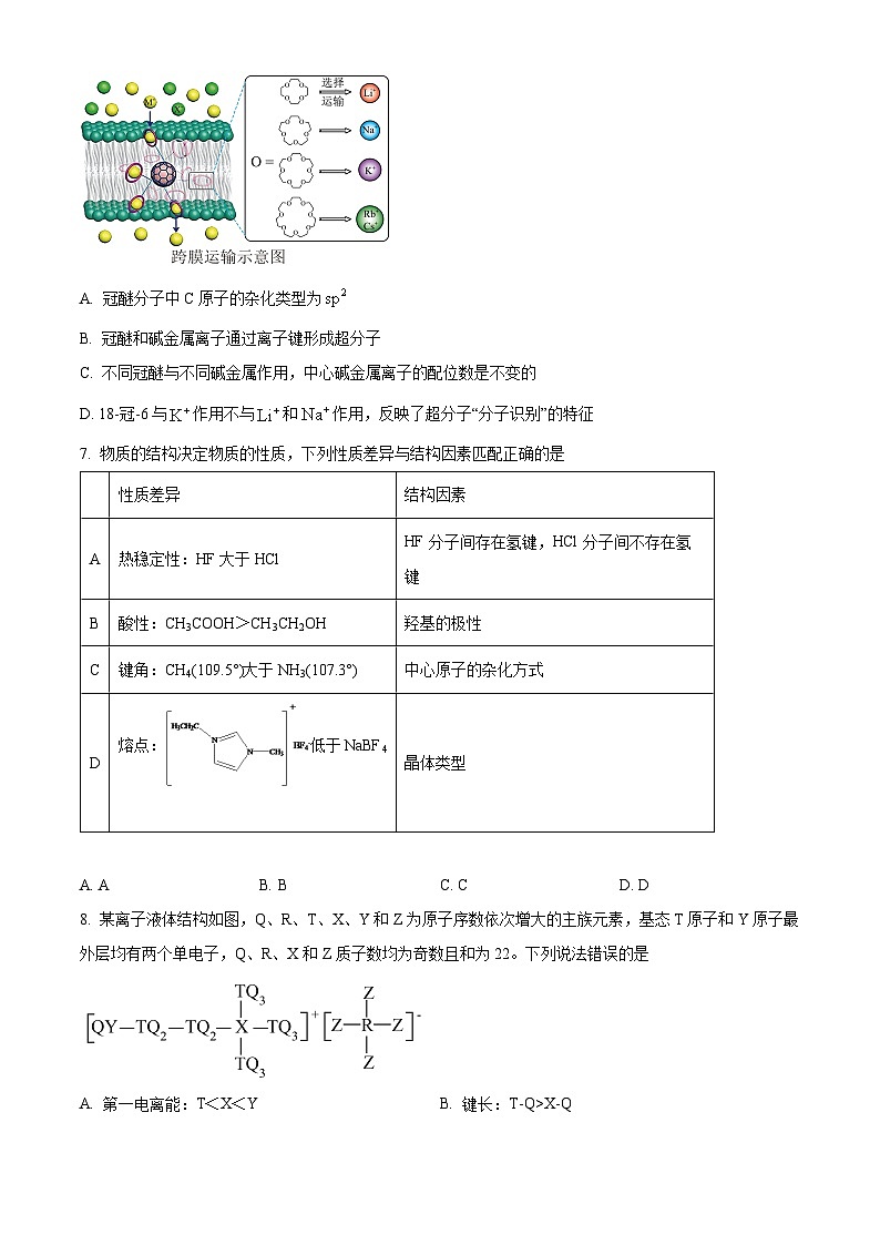 2024届广东省深圳市外国语学校高三下学期第九次模拟考试化学试题（原卷版）第3页