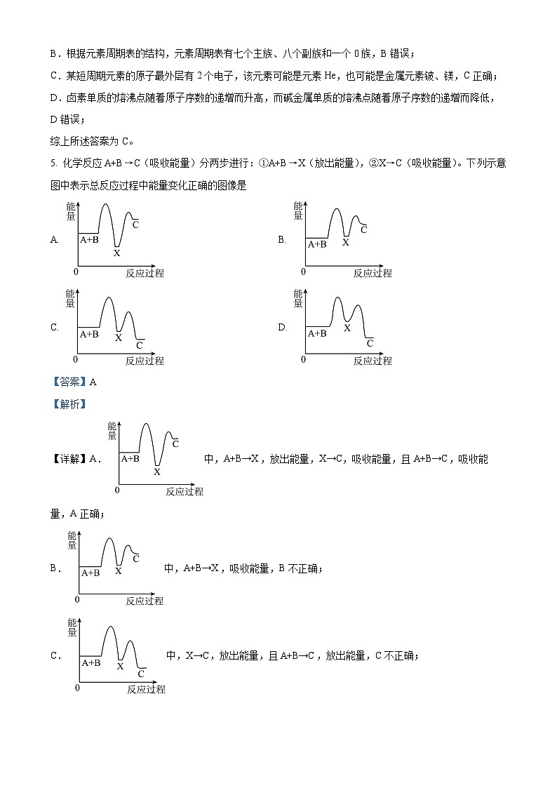 山东省枣庄市第三中学2023-2024学年高一下学期期中考试化学试题（原卷版+解析版）03