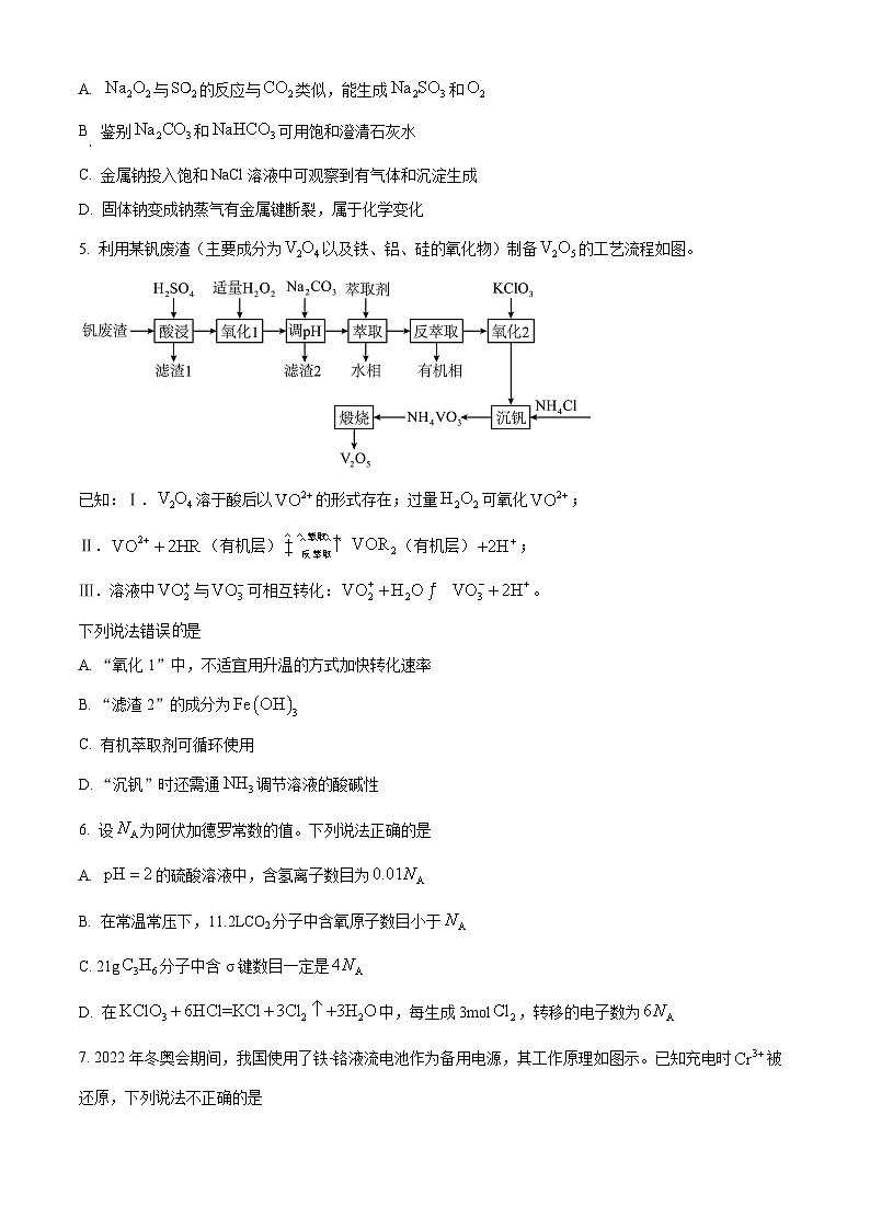 江苏省部分学校2024届高三下学期高考模拟化学试题（原卷版+解析版）02