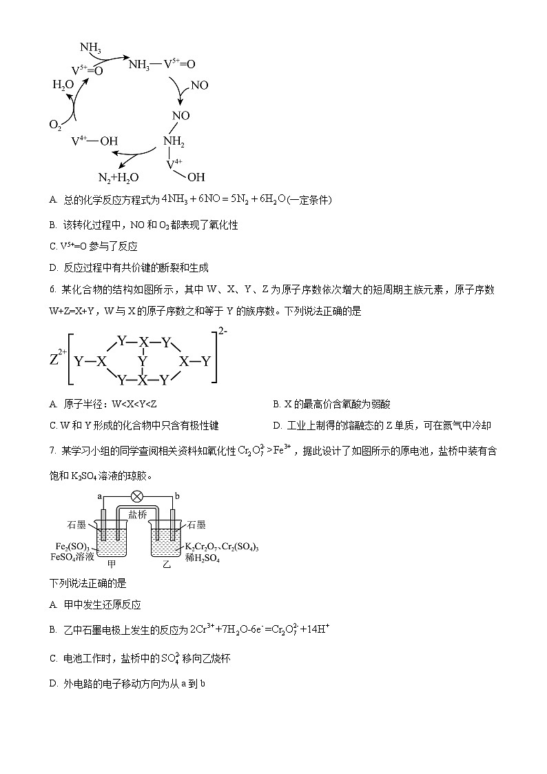 山东省实验中学2023-2024学年高一下学期期中考试化学试题（原卷版）第2页