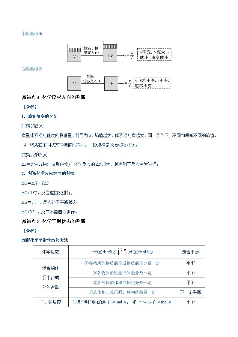 易错12 化学反应速率与化学平衡（13大易错点）-2024年高考化学三轮复习易错题（全国通用）03