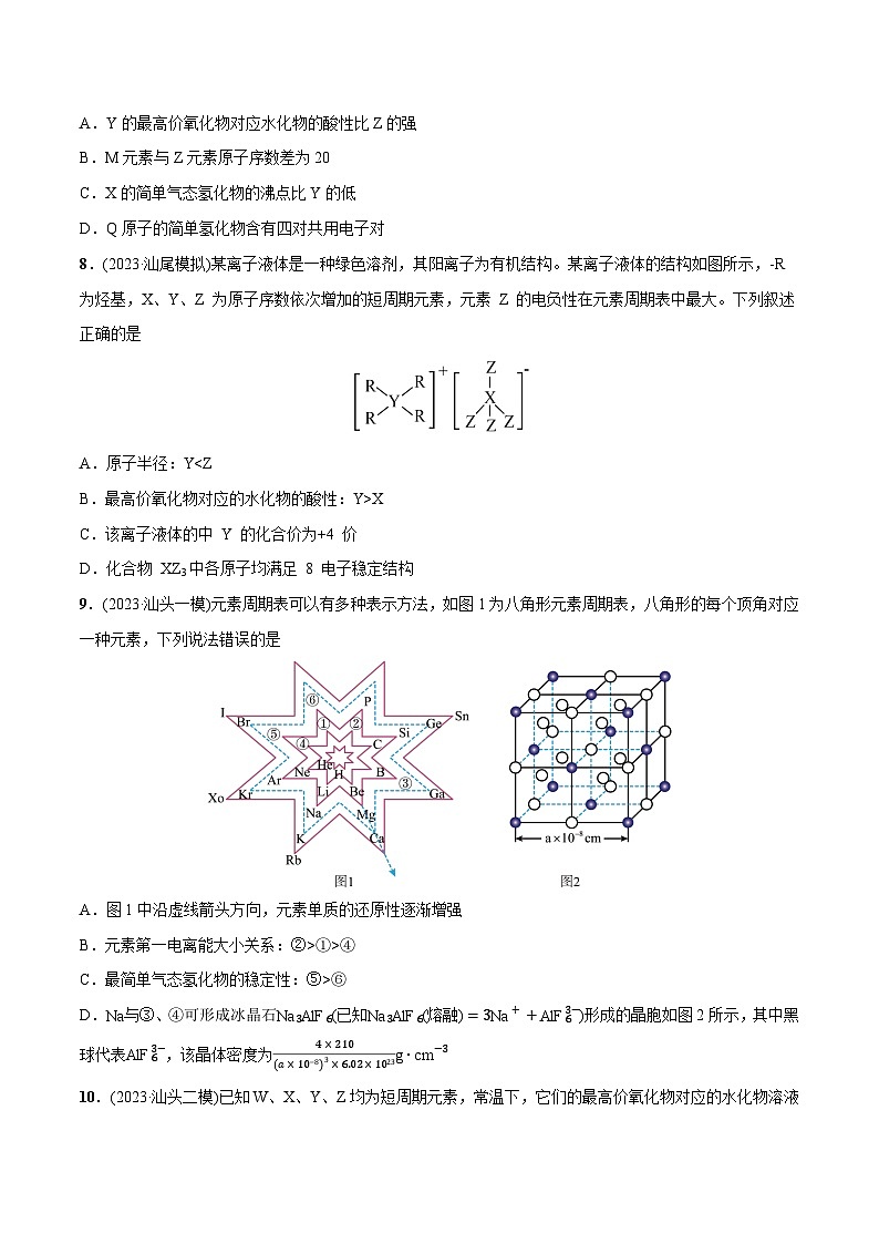 必练07 物质结构与元素周期律-2024年高考化学总复习高频考点必刷1000题（广东专用）03