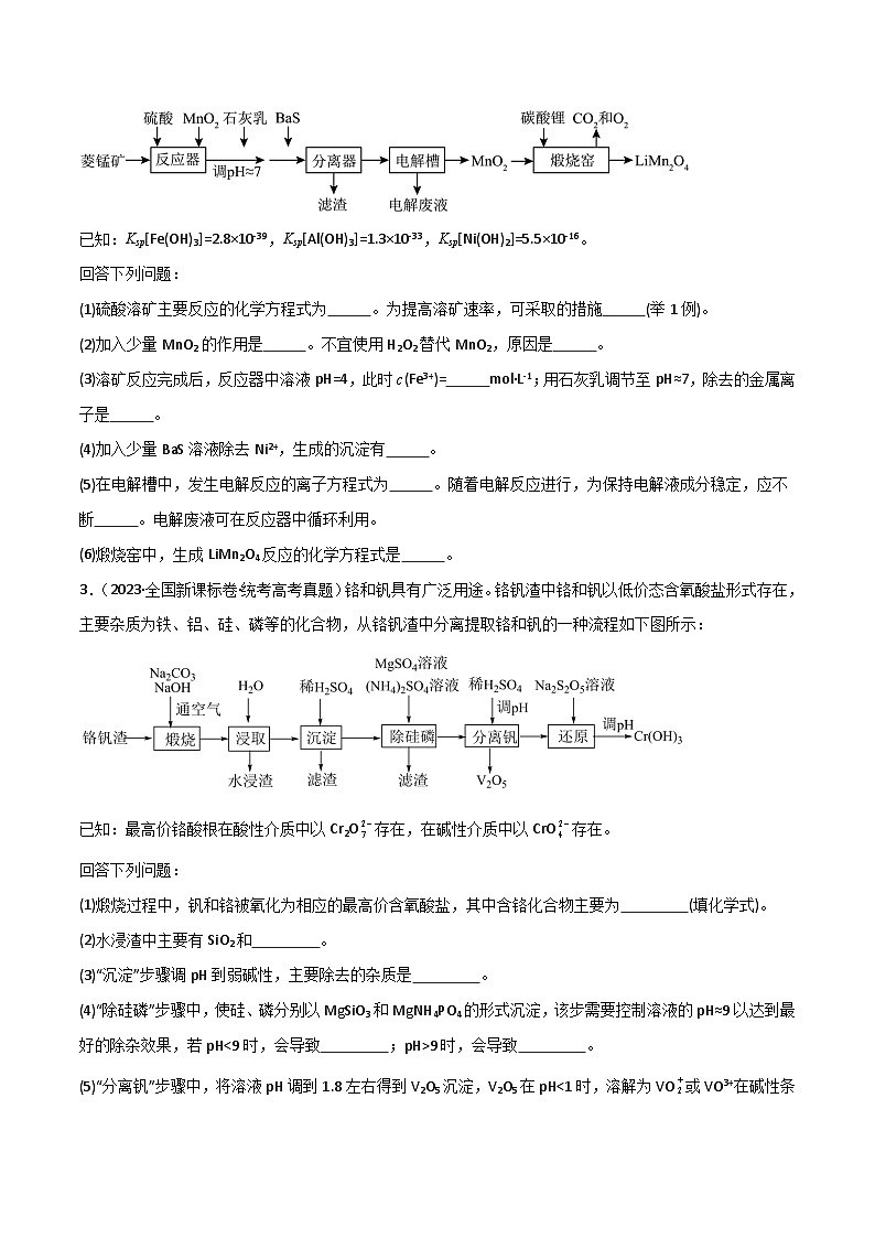 专题16  工艺流程综合题-【专题强化】2024年高考化学二轮专题强化训练03