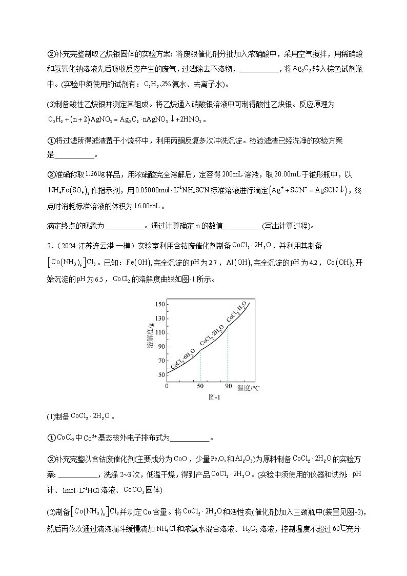 必刷题16 化学实验综合题-备战2024年高考化学二轮必刷题（江苏专用）02