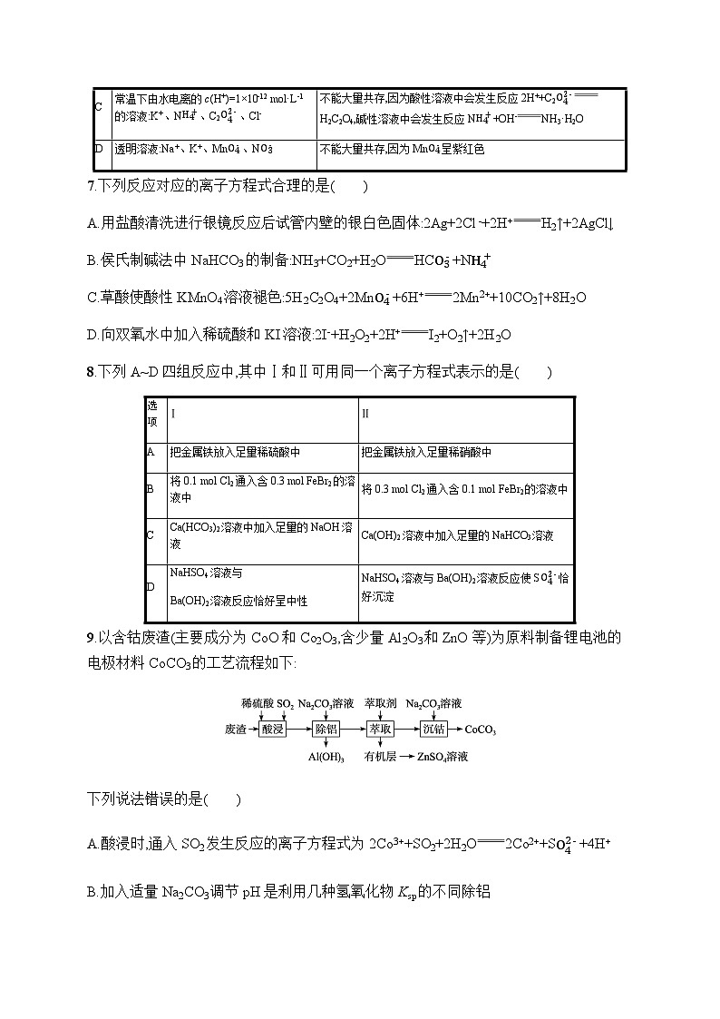 新教材(广西专版)高考化学一轮复习章末检测卷(1)物质及其变化含答案第3页