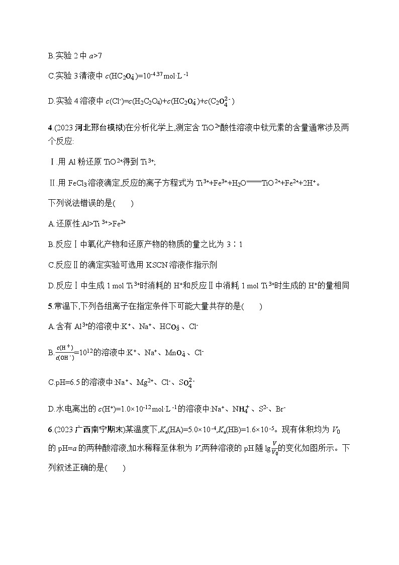 新教材(广西专版)高考化学一轮复习章末检测卷(8)水溶液中的离子反应与平衡含答案第2页