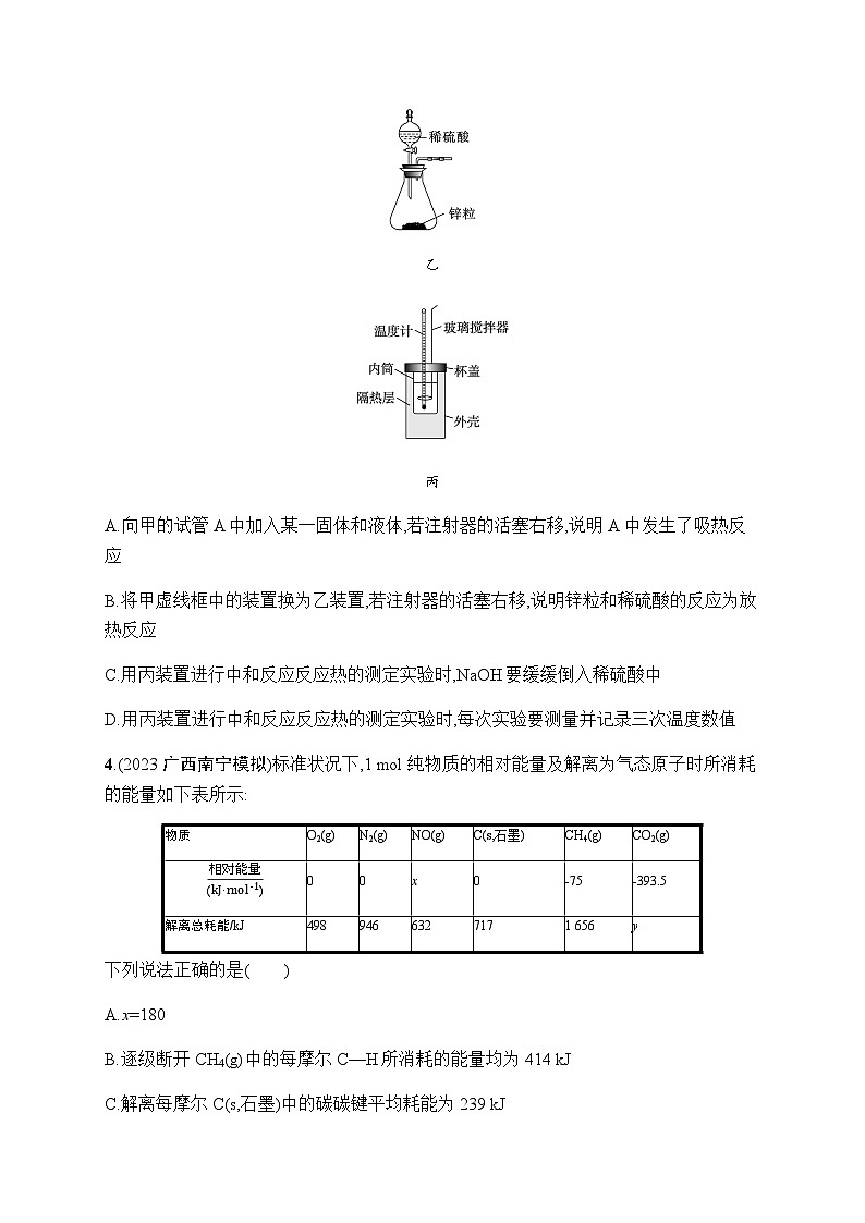 新教材(广西专版)高考化学一轮复习课时规范练20化学反应的热效应含答案02