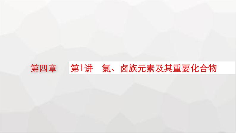 新教材(广西专版)高考化学一轮复习第4章第1讲氯、卤族元素及其重要化合物课件01