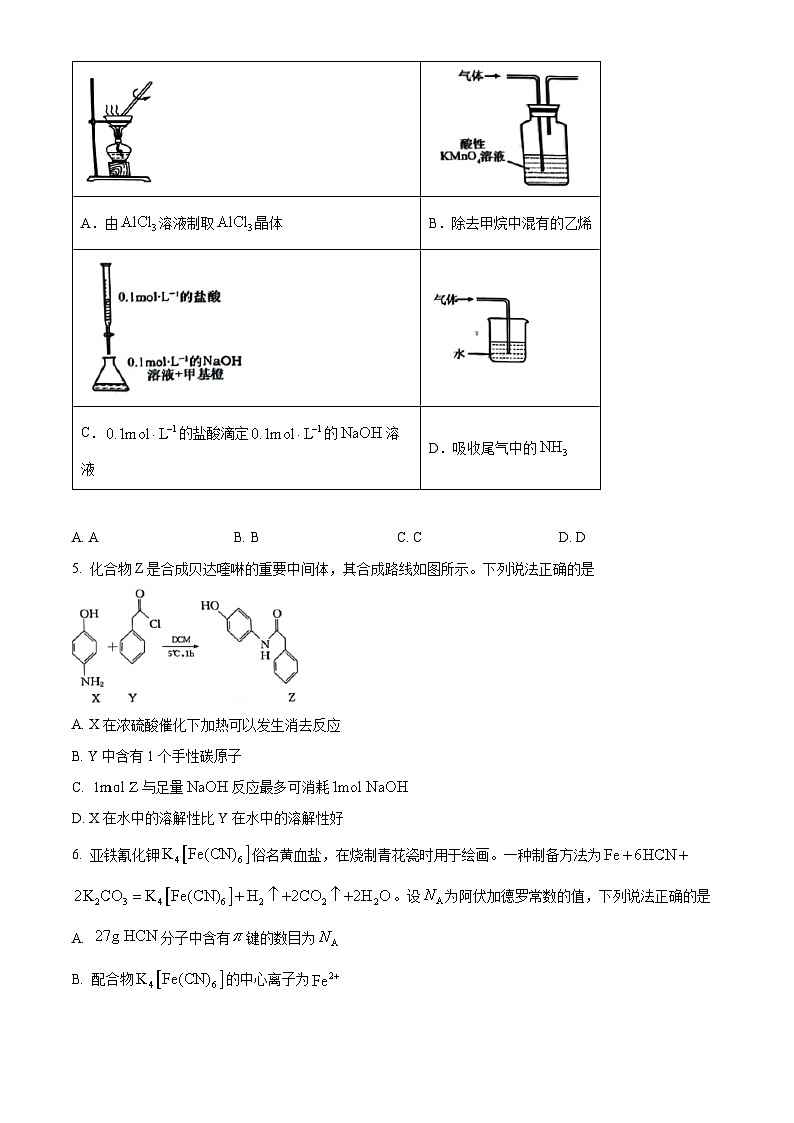 山东省普通高中2024届高三下学期学业水平等级考模拟预测化学试题（学生版+教师版）02