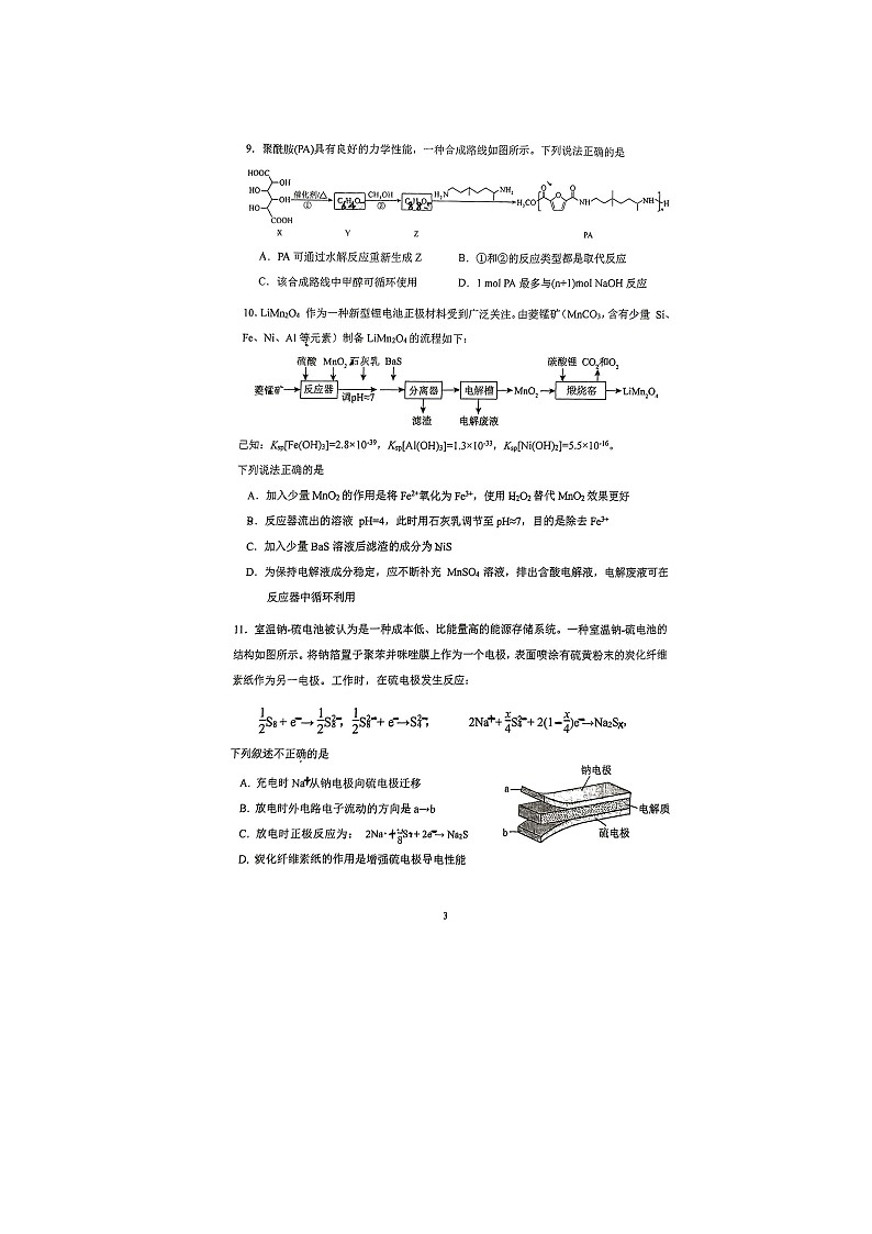 2024年北京二中高三三模化学试题及答案第3页