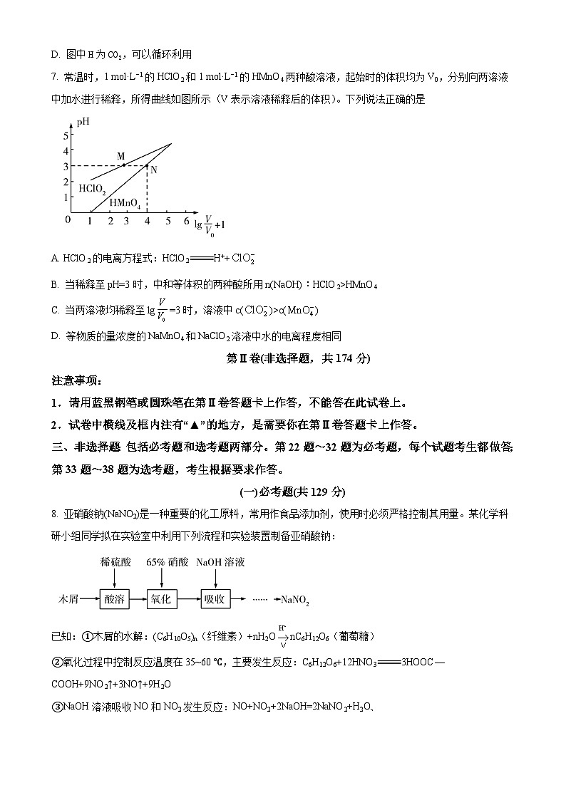 四川省成都市石室阳安学校2023-2024学年高三下学期4月月考理科综合试题-高中化学（学生版）第3页