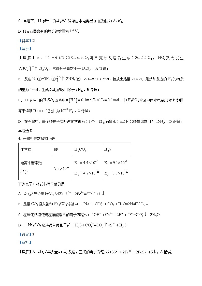 2024届贵州省贵阳市第一中学高三下学期三模化学试题（原卷版+解析版）03