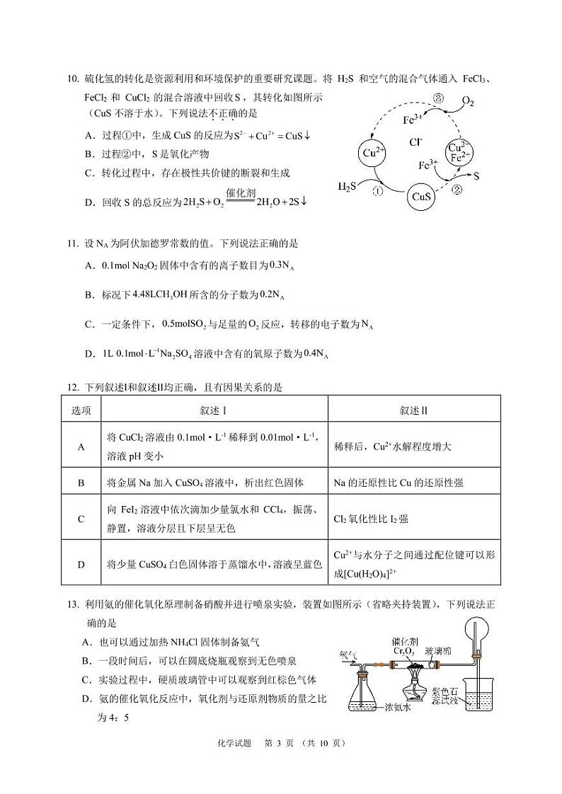 2024广州普通高中高三冲刺训练（二）化学试卷PDF版含答案第3页