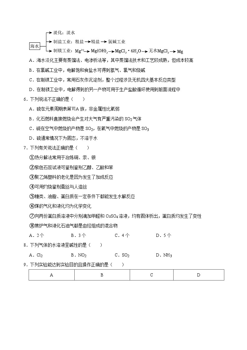 2024岳阳岳汨联考高二下学期5月月考化学试题含解析02